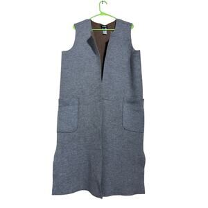 Lord And Taylor Soft Extra Fine Merino Wool Long Duster SZ XL Reversible Preppy